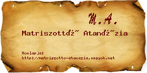 Matriszottó Atanázia névjegykártya